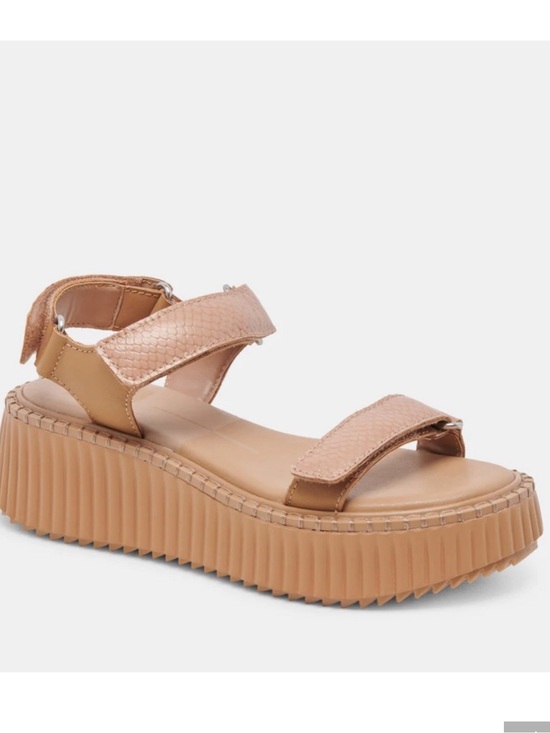 Dolce Vita Shoes - Dolce Vita Debra, Toffee embossed leather strap platform sandal size 7.5